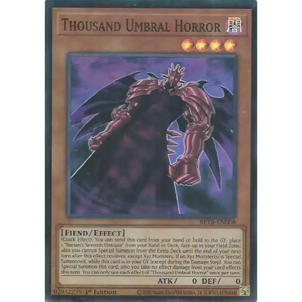 YuGiOh Trading Card Game Beyond the Brave Super Rare Thousand Umbral Horror BETB-EN008