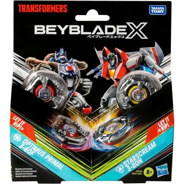 Beyblade X Transformers Optimus Primal 3-60F vs. Starscream 3-80N Exclusive Multi-Pack Set