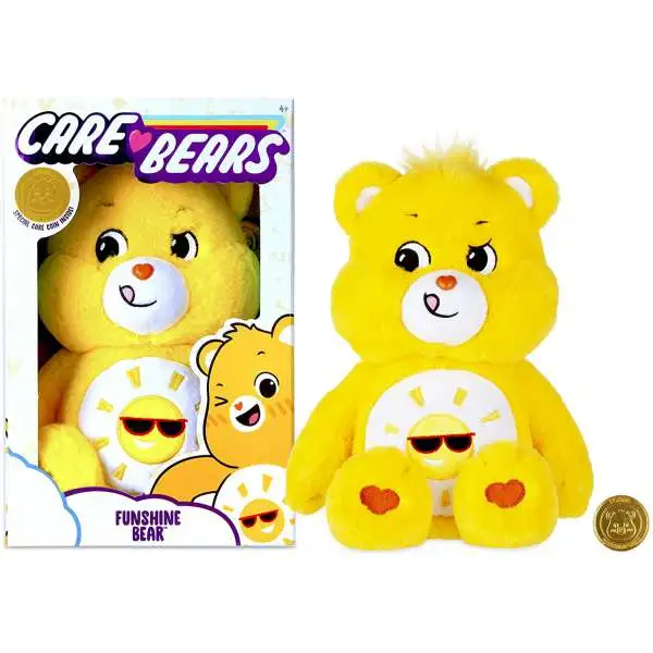Care Bears Funshine Bear 14-Inch Plush with Collectible Coin