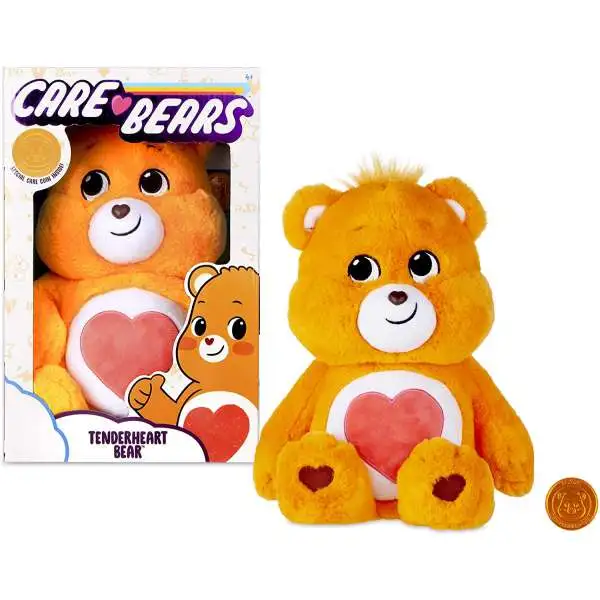 Care Bears Tenderheart Bear 14-Inch Plush with Collectible Coin