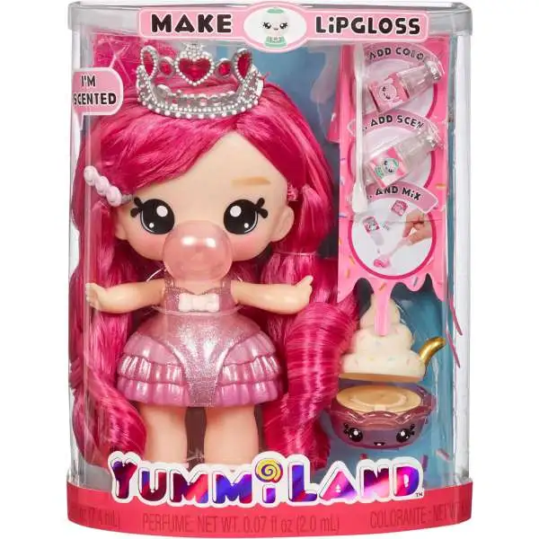 Yummiland Make Lipgloss Bianca Bubblegum with Num Nom Scoops LARGE Doll with Pet [Scented!]