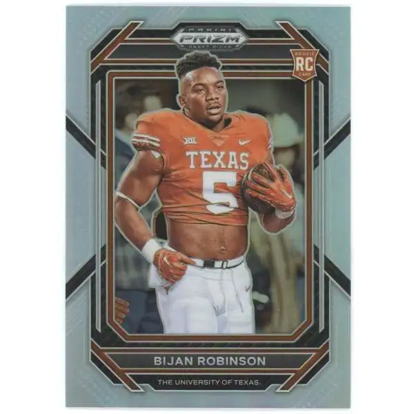 NFL 2023 Panini Prizm Draft Picks Silver Photo Variation Bijan Robinson #115 [Rookie]