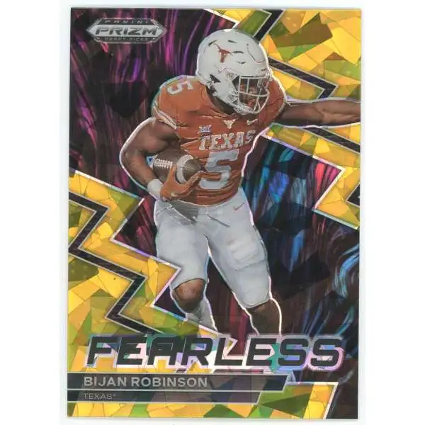 NFL 2023 Panini Prizm Draft Picks Gold Ice Prizm Bijan Robinson F-21 [Rookie, Fearless]