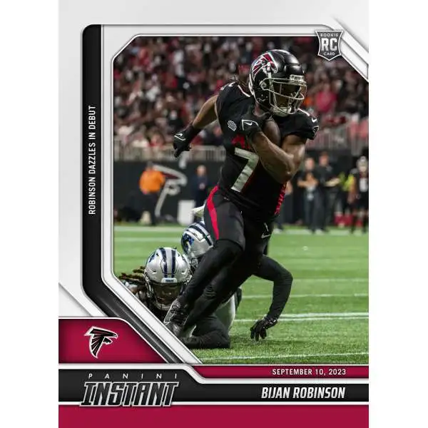 NFL Atlanta Falcons 2023 Panini Instant Football Bijan Robinson #1 [Rookie, Dazzles in Debut]