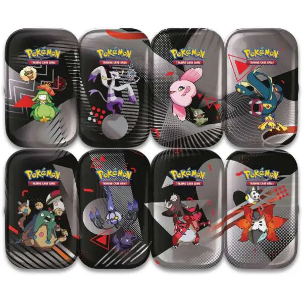 Pokemon Scarlet & Violet Black Bolt & White Flare Unova Set of 8 Unova Mini Tins