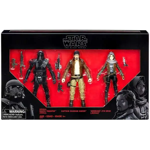 Star Wars Rogue One Black Series Death Trooper, Captain Cassian Andor & Sergeant Jyn Ers Exclusive Action Figure 3-Pack