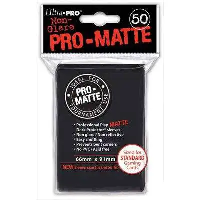 Ultra Pro Card Supplies Non-Glare Pro-Matte Black Standard Card Sleeves [50 Count]