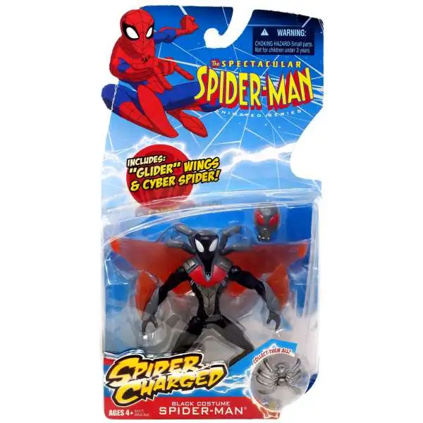 The Spectacular Spider-Man Spider-Charged Black Costume Spider-Man Action Figure [Glider Wings & Cyber Spider!]
