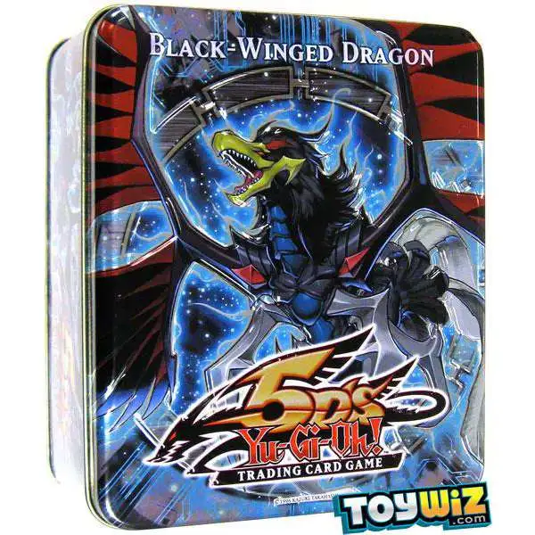 YuGiOh 2010 Black-Winged Dragon Tin Set [5 Booster Packs & 5 Super Rare Cards]