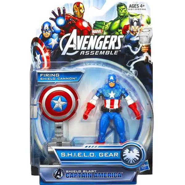 Marvel Avengers Assemble SHIELD Gear Shield Blast Captain America Action Figure