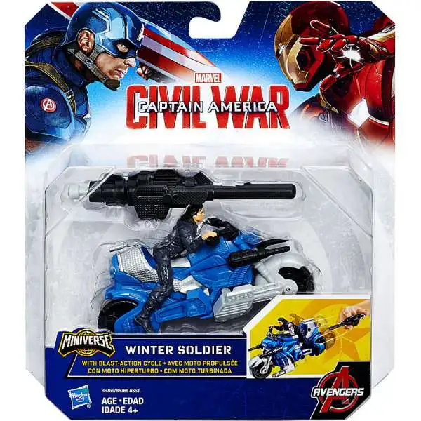 Captain America Civil War Winter Soldier & Blast Action Cycle Action Figure Vehicle [Damaged Package]