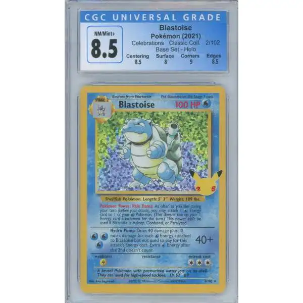 pokemon trading card game blastoise Celebrations Classic Collection Single Card 2102 CGC - NMMint 8.53983181011 [Colorless][Colorless][Colorless] Top 10 Most Valuable Blastoise