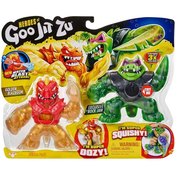 Heroes of Goo Jit Zu Golden Blazagon vs. Rock Jaw Action Figure 2-Pack