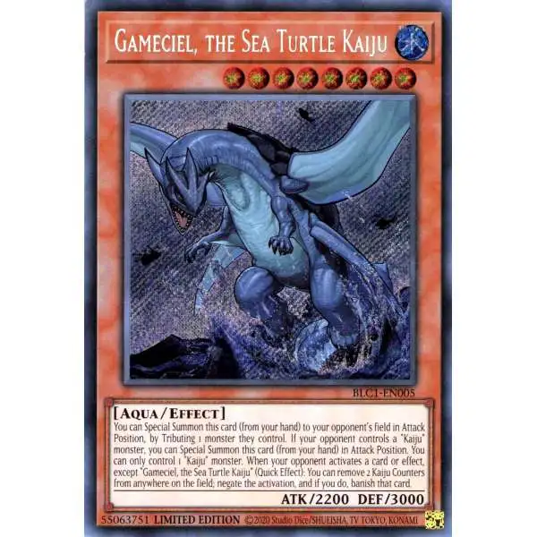 YuGiOh Trading Card Game Battles of Legend: Chapter 1 Secret Rare Gameciel, the Sea Turtle Kaiju BLC1-EN005