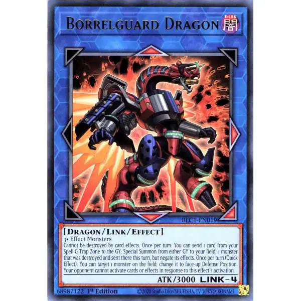 YuGiOh Trading Card Game Battles of Legend: Chapter 1 Ultra Rare Borrelguard Dragon BLC1-EN019 [Gold Name Version]