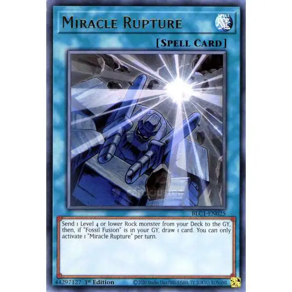 YuGiOh Trading Card Game Battles of Legend: Chapter 1 Ultra Rare Miracle Rupture BLC1-EN025 [Gold Name Version]