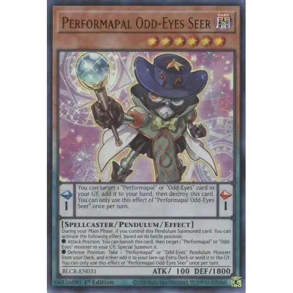 YuGiOh Battles of Legend Crystal Revenge Ultra Rare Performapal Odd-Eyes Seer BLCR-EN031