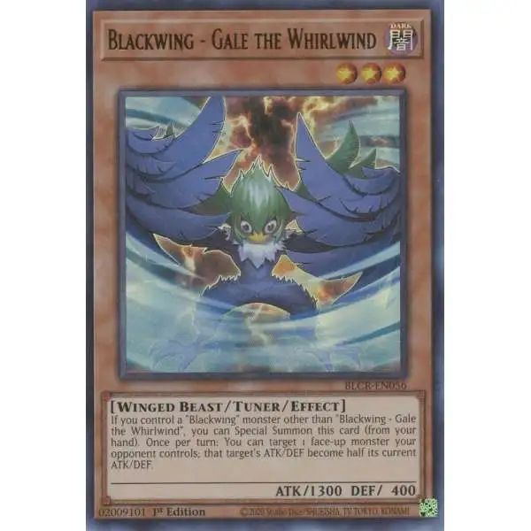YuGiOh Battles of Legend Crystal Revenge Ultra Rare Blackwing - Gale the Whirlwind BLCR-EN056
