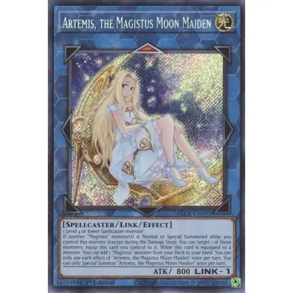 YuGiOh Battles of Legend Crystal Revenge Secret Rare Artemis, the Magistus Moon Maiden BLCR-EN095