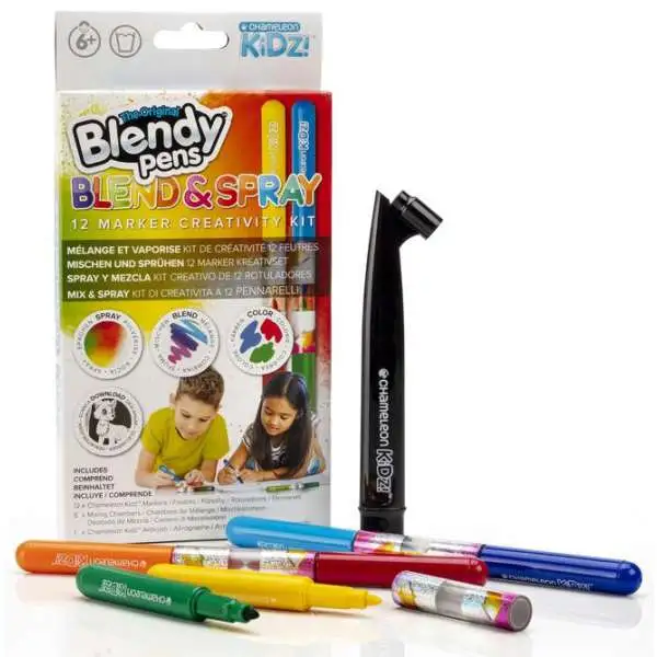 The Original Bendy Pens Blend & Spray 12 Marker Creativity Kit Kit