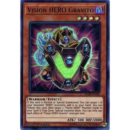 YuGiOh Battles of Legend: Hero's Revenge Ultra Rare Vision HERO Gravito BLHR-EN009