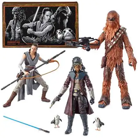 Star Wars Black Series Smuggler's Run Exclusive Action Figure 3-Pack [Hondo Ohnaka, Rey (Batuu) & Chewbacca with Porgs]