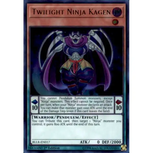 YuGiOh Battles of Legend: Light's Revenge Ultra Rare Twilight Ninja Kagen BLLR-EN017