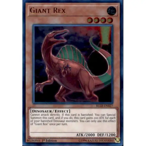 giant rex yugioh card - MGED-EN055 - Rare it gains 200 ATK for each of your banished Dinosaur monsters Giant Rex - Maximum Gold: