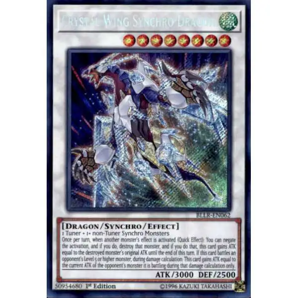 YuGiOh Battles of Legend: Light's Revenge Secret Rare Crystal Wing Synchro Dragon BLLR-EN062