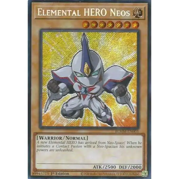 YuGiOh Trading Card Game Battles of Legend: Monster Mayhem Secret Rare Elemental HERO Neos BLMM-EN003