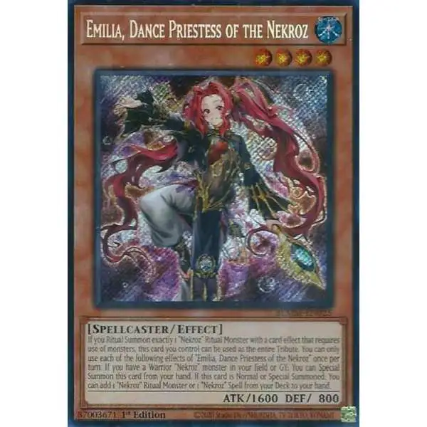 YuGiOh Trading Card Game Battles of Legend: Monster Mayhem Secret Rare Emilia, Dance Priestess of the Nekroz BLMM-EN025
