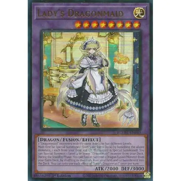 YuGiOh Trading Card Game Battles of Legend: Monster Mayhem Ultra Rare Lady's Dragonmaid BLMM-EN049