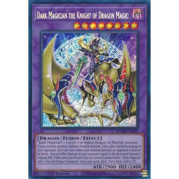 YuGiOh Trading Card Game Battles of Legend: Monstrous Revenge Quarter Century Secret Rare Dark Magician the Knight of Dragon Magic BLMR-EN001