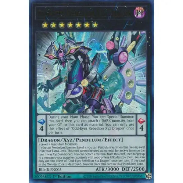 YuGiOh Trading Card Game Battles of Legend: Monstrous Revenge Ultra Rare Odd-Eyes Rebellion Xyz Dragon BLMR-EN005