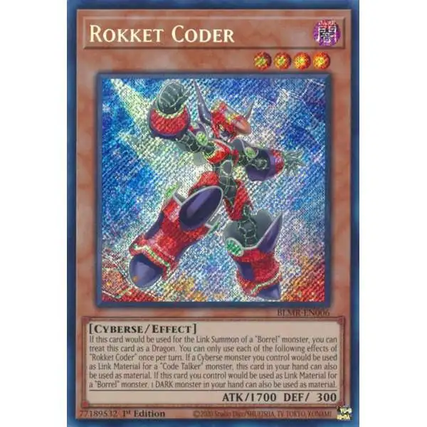 YuGiOh Trading Card Game Battles of Legend: Monstrous Revenge Secret Rare Rokket Coder BLMR-EN006
