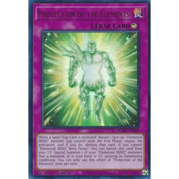 YuGiOh Trading Card Game Battles of Legend: Monstrous Revenge Ultra Rare Protection of the Elements BLMR-EN038