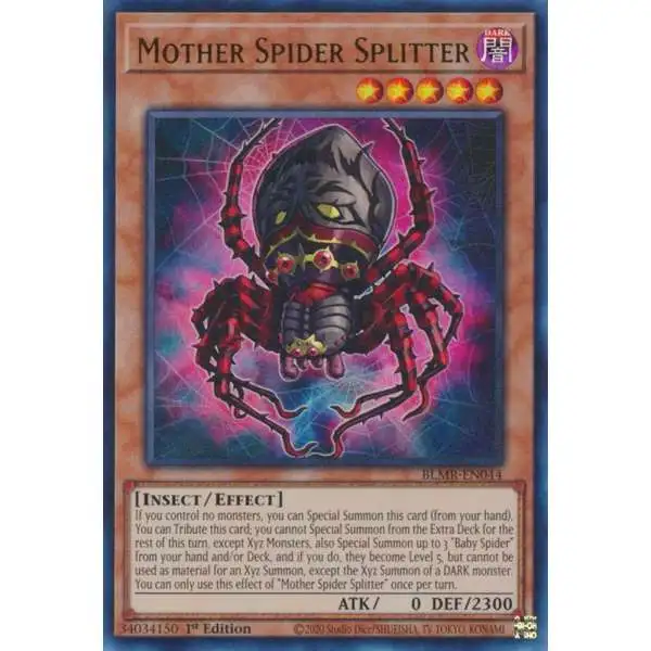 YuGiOh Trading Card Game Battles of Legend: Monstrous Revenge Ultra Rare Mother Spider Splitter BLMR-EN044