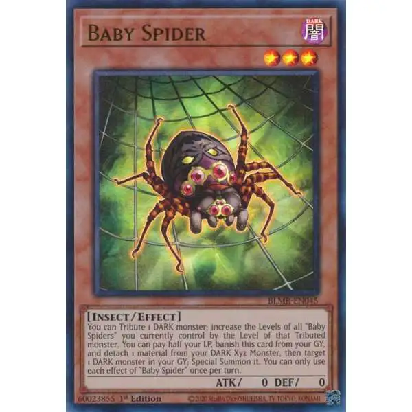 YuGiOh Trading Card Game Battles of Legend: Monstrous Revenge Ultra Rare Baby Spider BLMR-EN045