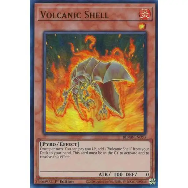 YuGiOh Trading Card Game Battles of Legend: Monstrous Revenge Ultra Rare Volcanic Shell BLMR-EN053