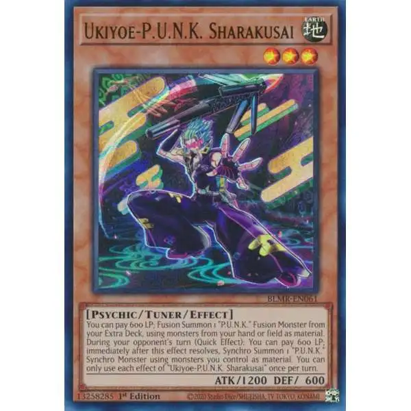 YuGiOh Trading Card Game Battles of Legend: Monstrous Revenge Ultra Rare Ukiyoe-P.U.N.K. Sharakusai BLMR-EN061
