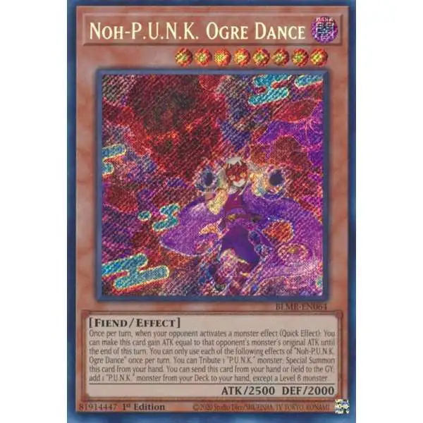 YuGiOh Trading Card Game Battles of Legend: Monstrous Revenge Secret Rare Noh-P.U.N.K. Ogre Dance BLMR-EN064
