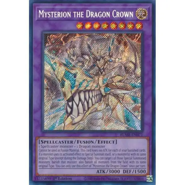 YuGiOh Trading Card Game Battles of Legend: Monstrous Revenge Secret Rare Mysterion the Dragon Crown BLMR-EN071