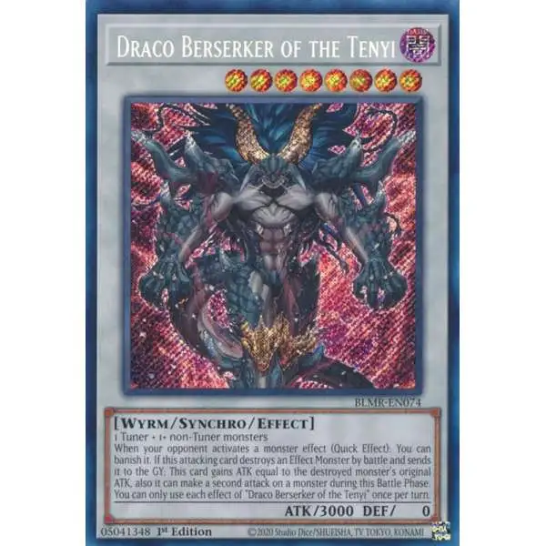 yugioh destroy monster cards Trading Card Game Battles of Legend: Monstrous Revenge Secret Rare Draco Berserker of the Tenyi Blmr-en074 destroy it Could you defeat this old