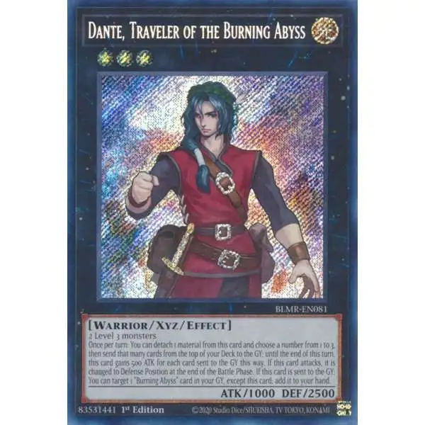 dante yugioh card Yu-Gi-Oh! Dante, Traveler of the Burning Abyss PGL3-EN077 Gold Rare 1st Ed NM Warrior/Xyz/Effect Dante, Traveler of the Burning