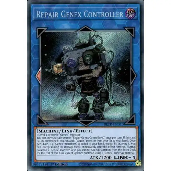 YuGiOh Trading Card Game Battles of Legend: Terminal Revenge Secret Rare Repair Genex Controller BLTR-EN010