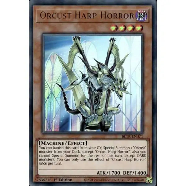 YuGiOh Trading Card Game Battles of Legend: Terminal Revenge Ultra Rare Orcust Harp Horror BLTR-EN071