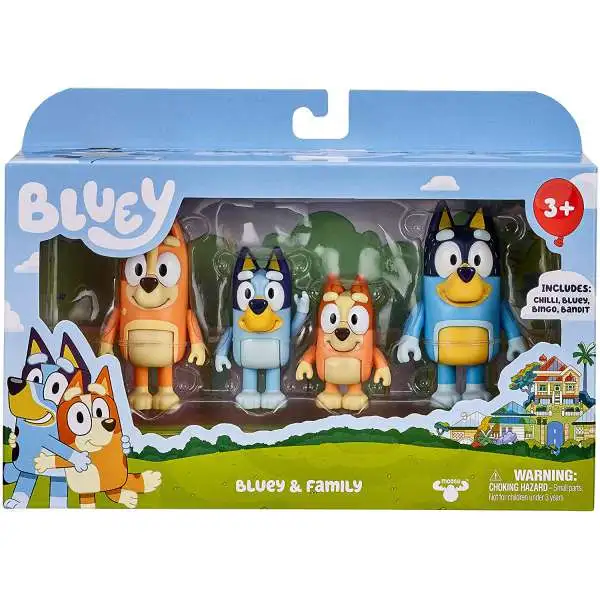 Bluey & Family Mini Figure 4-Pack [Bluey, Bingo, Chilli & Bandit]