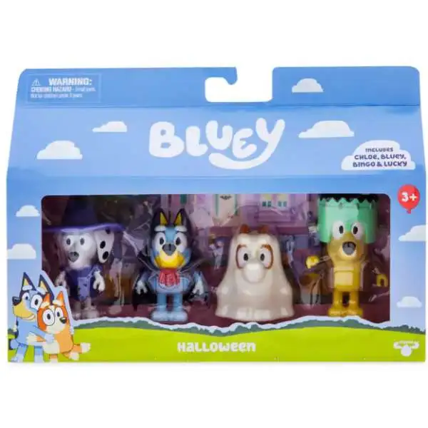 Bluey Halloween 3-Inch Mini Figure 4-Pack [Bluey, Bingo, Lucky & Chloe]