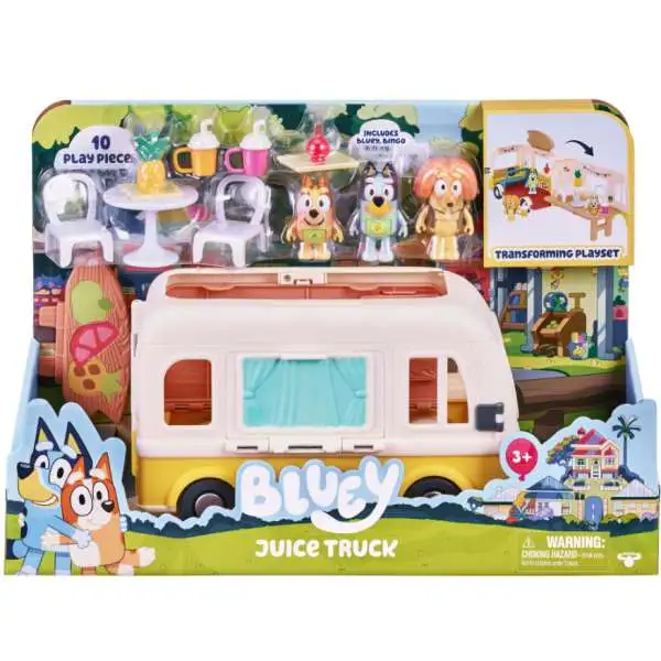 Bluey Juice Truck Transforming Playset [Includes Bluey, Bingo & Indy]