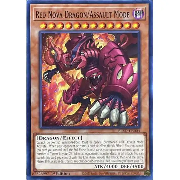 YuGiOh Trading Card Game Blazing Dominion Common Red Nova Dragon/Assault Mode BLZD-EN004